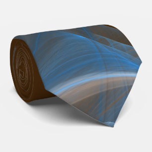 Klassischer Abstrakter Elegant Blau/Brwn Fraktal N Krawatte