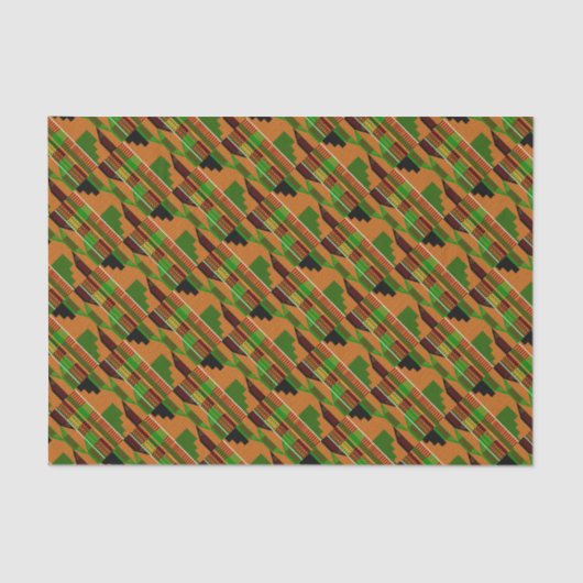 Klassischer Afrikanischer Kente K01-Winkel Seidenpapier (Vorderseite)