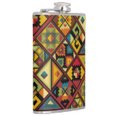 Klassischer afrikanischer Print-Vinyl-Wrapped Flas Flachmann (Rechts)