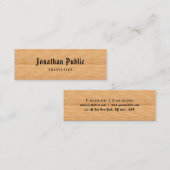 Klassischer altamerikanischer Text-Holz-Look handg Mini Visitenkarte (Vorne/Hinten)