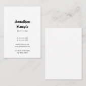 Klassischer altenglischer Text Nostalgische Vorlag Visitenkarte (Vorne/Hinten)