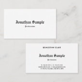 Klassischer alter englischer Text-nostalgische Visitenkarte (Vorne/Hinten)