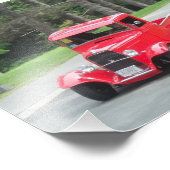 Klassischer alter LKW V8 mit rotem Lieferwagen Fotodruck (Ecke)