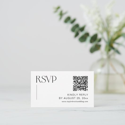 Klassischer alter Money Wedding RSVP QR Code Begleitkarte (Stehend Vorderseite)