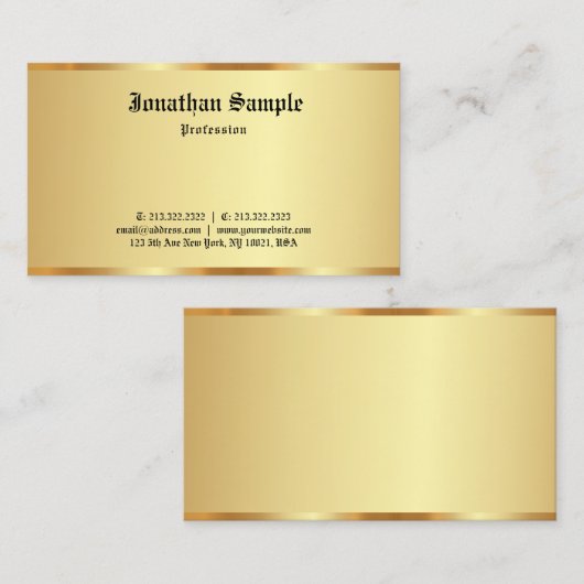 Klassischer alter Schriftart Elegante Berufliche G Visitenkarte (Vorne/Hinten)