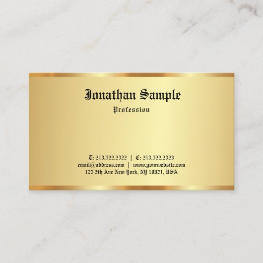 Klassischer alter Schriftart Elegante Berufliche G Visitenkarte (Vorderseite)