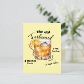 Klassischer altmodischer Rezeption Cocktail an der Postkarte (Stehend Vorderseite)