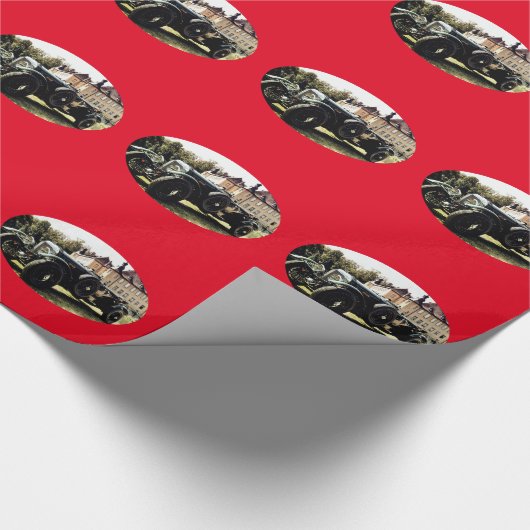 Klassischer Altwagen Geschenkpapier (Ecke)