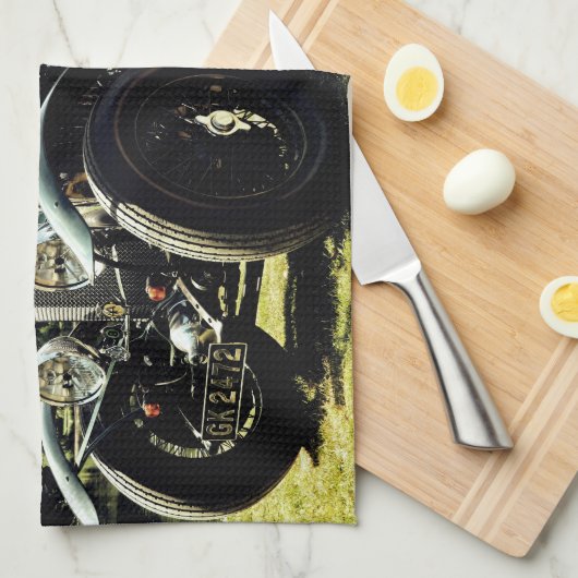 Klassischer Altwagen Geschirrtuch (Viertel Falte)