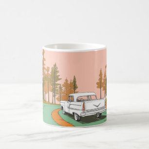 Klassischer amerikanischer Auto-Wandkunst-Druck, V Kaffeetasse