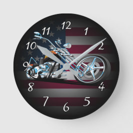 Klassischer amerikanischer Chopper Runde Wanduhr