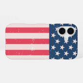 Klassischer amerikanischer Flaggen-Grunge iPhone 16 Hülle (Rückseite (Horizontal))