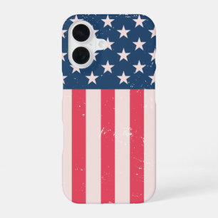 Klassischer amerikanischer Flaggen-Grunge iPhone 16 Hülle
