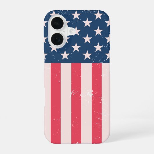 Klassischer amerikanischer Flaggen-Grunge iPhone 16 Hülle (Rückseite)