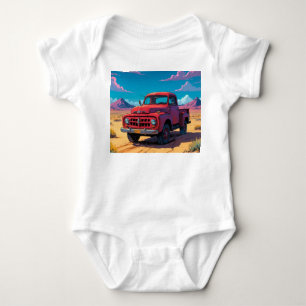 Klassischer amerikanischer Lieferwagen Baby Strampler