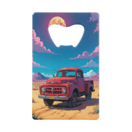 Klassischer amerikanischer Lieferwagen Geldbeutel Flaschenöffner