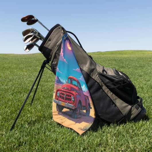 Klassischer amerikanischer Lieferwagen Golfhandtuch (Gras)
