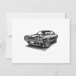 Klassischer amerikanischer Muscle-Car Retro Vintag Save The Date