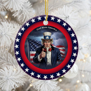 Klassischer amerikanischer Patriotismus  Keramik Ornament