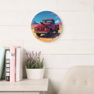 Klassischer amerikanischer Pick-up Große Wanduhr