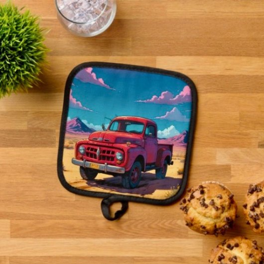 Klassischer amerikanischer Pickup Topflappen