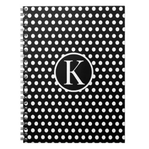Klassischer Anfangsbuchstabe Punkte Schwarz Notizblock
