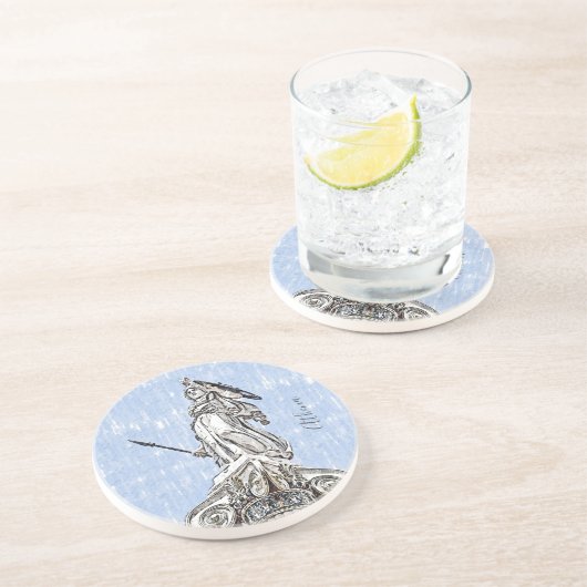 Klassischer antiker Athena-Statue-Untersetzer - Gr Getränkeuntersetzer (Seite)