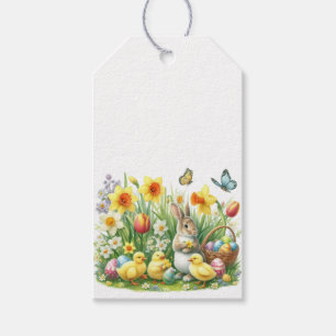 Klassischer/antiker Osterhase/Huhn Geschenkanhänger