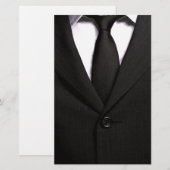 Klassischer Anzug und schwarze Krawatte Briefpapier (Vorne/Hinten)