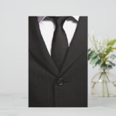 Klassischer Anzug und schwarze Krawatte Briefpapier (Stehend Vorderseite)