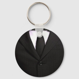 Klassischer Anzug und schwarze Krawatte Schlüsselanhänger