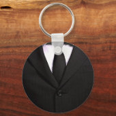 Klassischer Anzug und schwarze Krawatte Schlüsselanhänger (Vorderseite)
