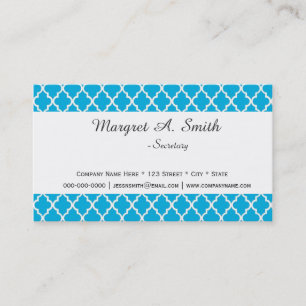 Klassischer Aqua-Quatrefolie beruflich Visitenkarte