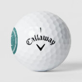 Klassischer Aquamariner Glitzer Funkelnd Monogam P Golfball (Logo)