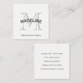 Klassischer Arc Text für Monogramm Quadratische Visitenkarte (Vorne/Hinten)