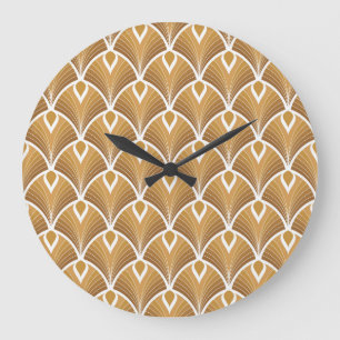Klassischer Art Deco: geometrisches Muster. Große Wanduhr