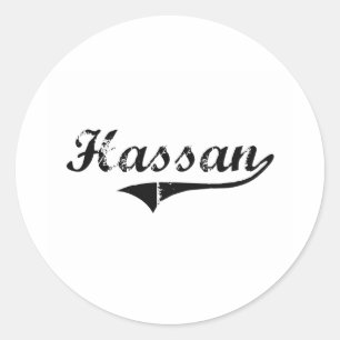 Klassischer Art-Name Hassan Runder Aufkleber