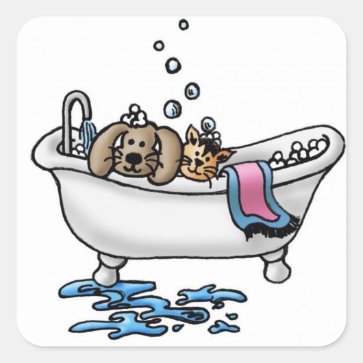 Klassischer Aufkleber/Pet-Bath Quadratischer Aufkleber (Vorderseite)