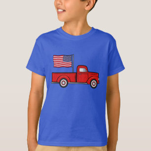 Klassischer Aufnahmen-LKW mit amerikanischer T-Shirt