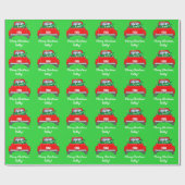 Klassischer Aufnahmen-LKW mit Weihnachtsbaum im Geschenkpapier (Flach)