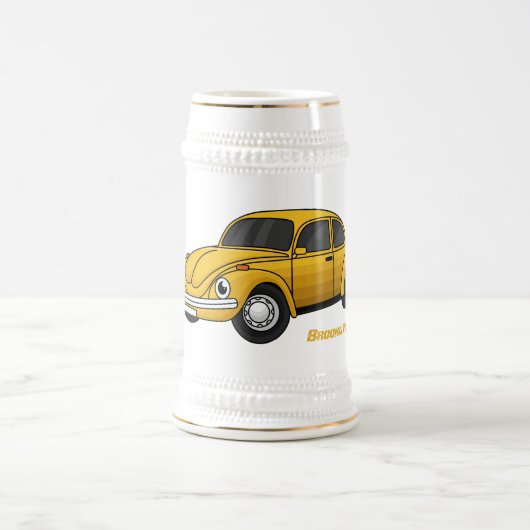 Klassischer Auto-Cartoon Bierglas (Mittel)