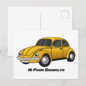 Klassischer Auto-Cartoon Postkarte (Vorne/Hinten)