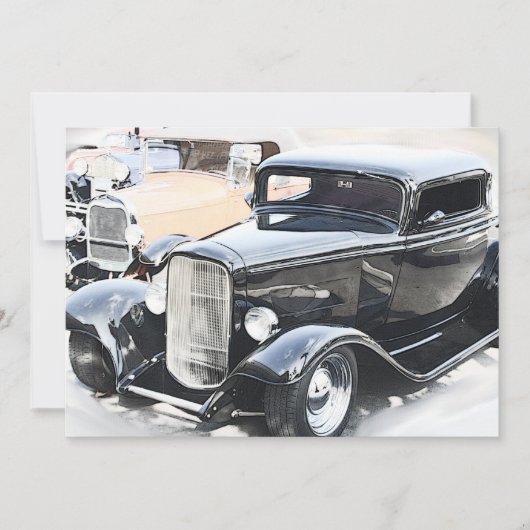 Klassischer Auto-Geburtstag Einladung (Vorderseite)