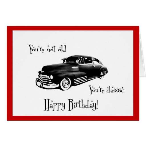 Klassischer Auto-Geburtstag Grußkarte | Zazzle