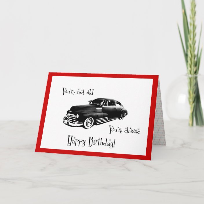 Klassischer AutoGeburtstag Karte Zazzle.de