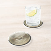 Klassischer Autoscheinwerfer mit runder klarer Sandstein Untersetzer (Seite)