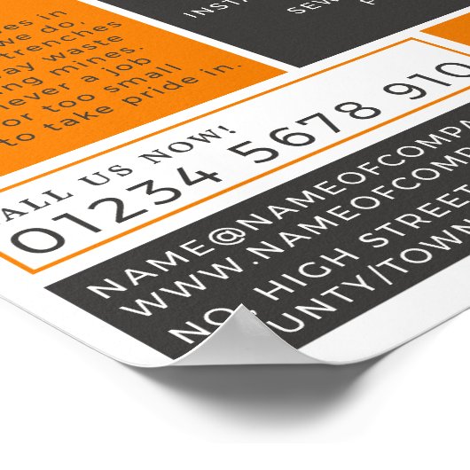 Klassischer Bagger, Bauwerbewerbung Poster (Ecke)