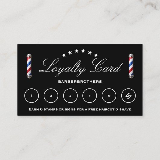 Klassischer Barberer Pole Black Barbershop Ernennu Visitenkarte (Rückseite)