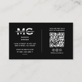 Klassischer Barberer Pole Black Barbershop Ernennu Visitenkarte (Vorderseite)