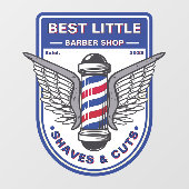 Klassischer Barbershop-Klassiker anpassen Fensteraufkleber (Blatt)